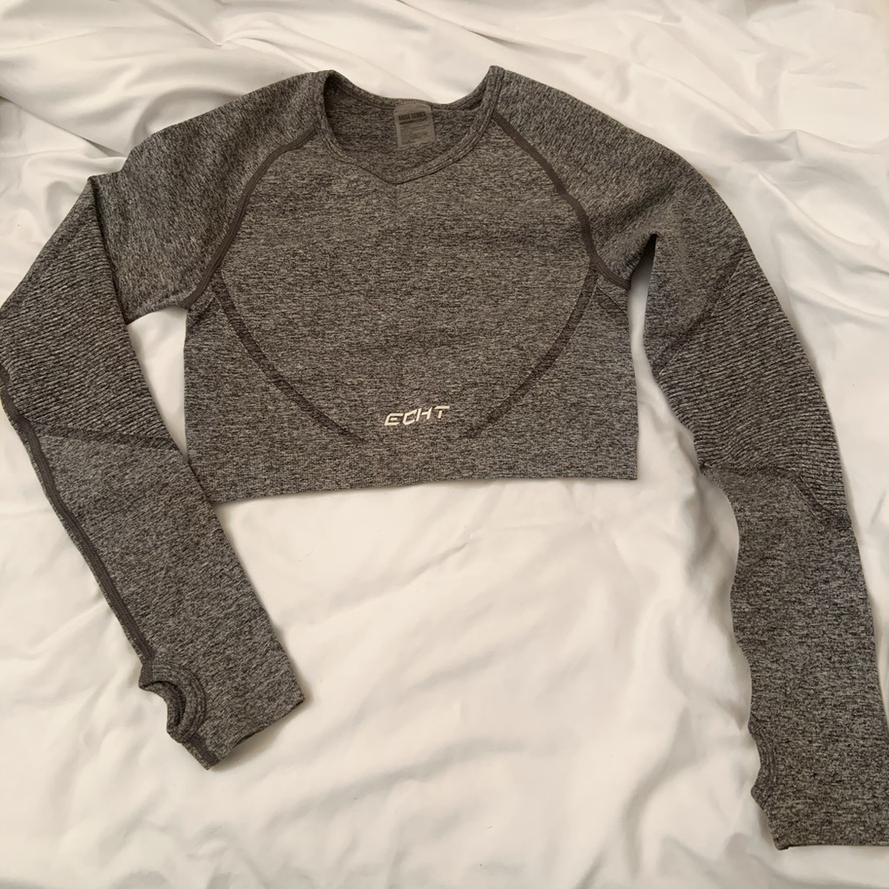 ECHT Grey Longsleeve Crop Top